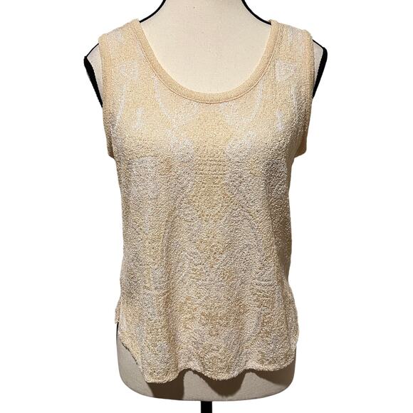 French Rags Buttercream Yellow Asian Inspired Pointelle Sweater Twinset Size M - Picture 4 of 16